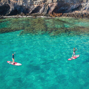 SUP surfers in de baai van Morro Jable
